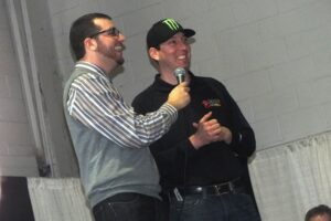 Kyle Busch with CME Q&A Host Spencer Lewis / Photo Credit: Ashley McCubbin