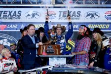 Jimmie Johnson will look to fire off the six-shooters again this weekend. (Photo by Sarah Glenn/Getty Images for Texas Motor Speedway)
