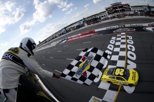 Matt Kenseth scores the victory in a whacky race at the Tricky Triangle. Photo: Todd Warshaw/NASCAR via Getty Images