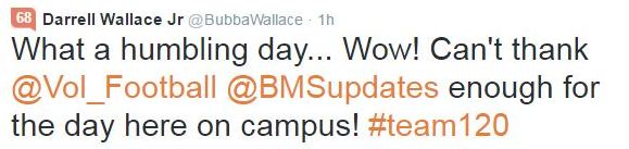 Darrell Wallace Jr tweet 3-24-2016