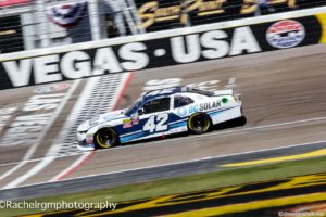 Chastain wins both stages at Las Vegas Motor Speedway in the DC Solar 300. Photo by Rachel Myers for Speedway Media.
